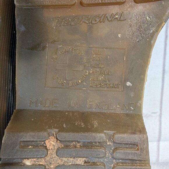 Dr Martens Wome White Leather Lace-Up Casual Block Heel Vintage Combat Boot - Picture 10 of 11